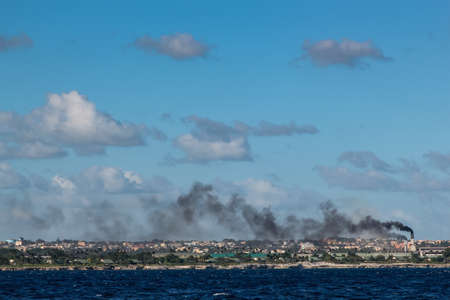 beautiful view of the ocean about the cloudy sky  in the Dominican Republicの写真素材