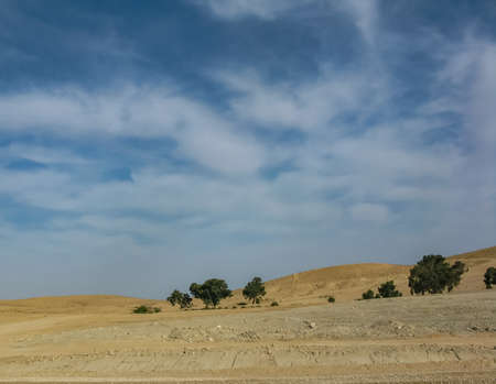 view of the red desert in israelの写真素材