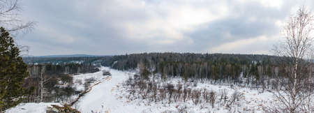 panorama in the natural park Olenyi brooks in the Sverdlovsk regionの写真素材
