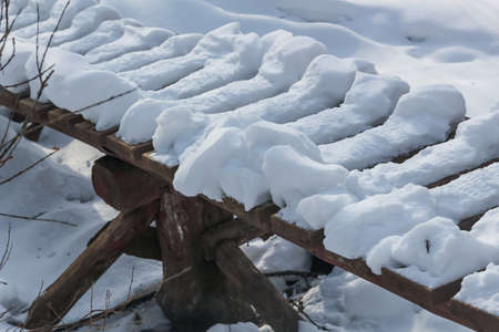 small bridge over the stream in the natural park Olenyi brooks in the Sverdlovsk regionの写真素材