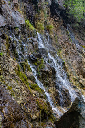 small waterfall  in the career of an old lens in the Sverdlovsk regionの写真素材