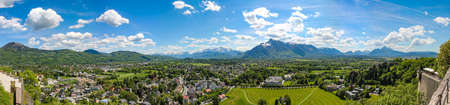 Panoramic view of Salzburg and surroundings, Austria Stitched Panorama
