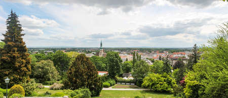Panoramic view of Baden and Pfarrkirche. Austria Stitched Panoramaの写真素材