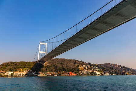 The grand bridge of Sultan Mehmed Fatih through the Bosphorus, Turkey