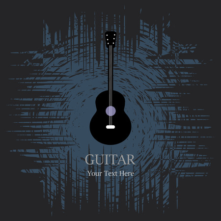 Guitar icon vector illustration on dark grunge background.のイラスト素材