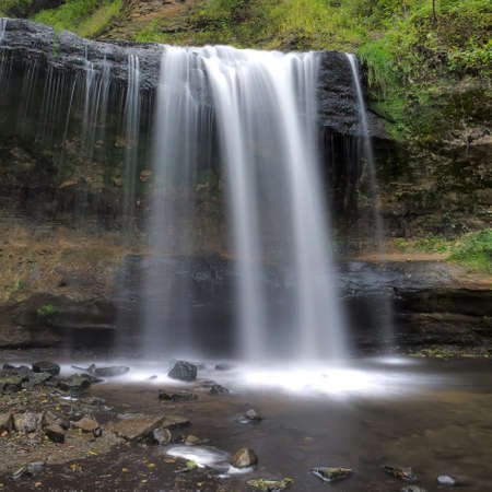forest waterfallの写真素材