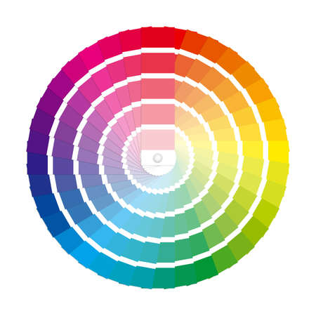 Color swatches in a full circle color wheel  Labeled Global Color Swatches for ultra simple color editing  EPS10 Vector のイラスト素材