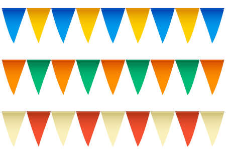 Several rows of colorful swimming pool backstroke flags with alternating colors  Labeled Global Color Swatches for ultra simple color editing  EPS10 Vector のイラスト素材