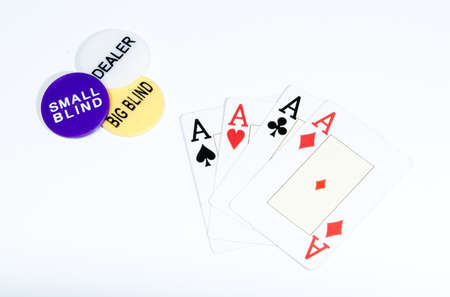 Aces poker game letters on white background