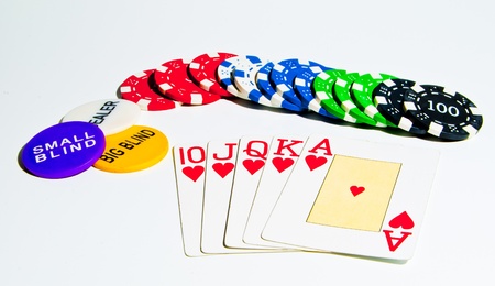 Aces poker game letters on white background