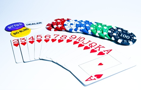 Aces poker game letters on white background