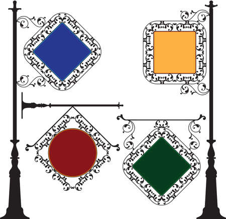 Wrought Iron Signage Vector Artのイラスト素材