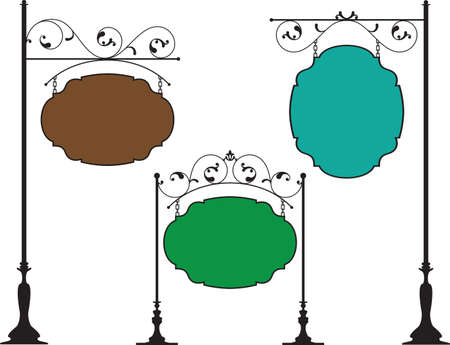 Wrought Iron Signage Vector Artのイラスト素材