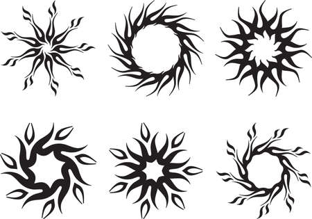 Tattoo Sun, Flame Tribal Design Vector Artのイラスト素材