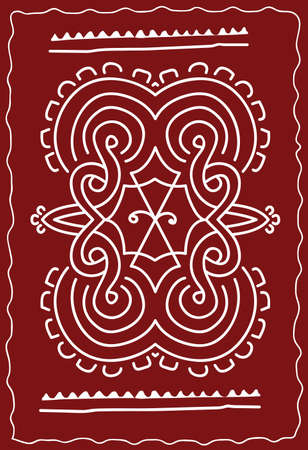Folk, Tribal Design, Motif, Wall Painting Vector Artのイラスト素材