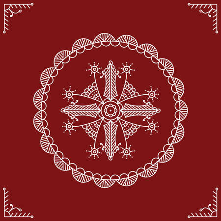 Folk Circular, Tribal Design, Motif, Wall Painting Vector Artのイラスト素材