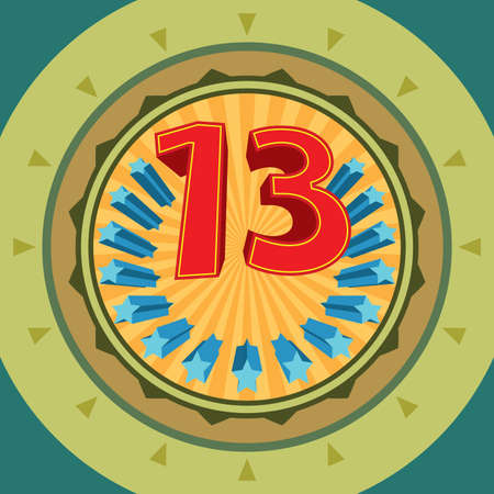 Lucky  Number 13, Thirteen Vector Artのイラスト素材