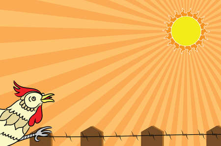 Rooster'S Wake Up Call Vector Artのイラスト素材