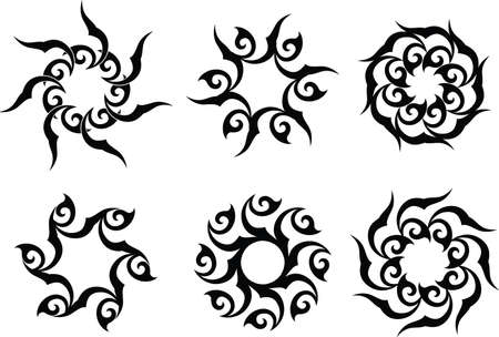 Tattoo Sun, Flame Tribal Design Vector Artのイラスト素材