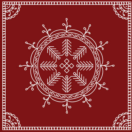 Folk, Tribal Design, Motif, Wall Painting Vector Artのイラスト素材