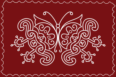 Folk, Tribal Design, Motif, Wall Painting Vector Artのイラスト素材