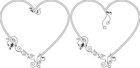 Love, Heart Frame Border Design Vector Artのイラスト素材