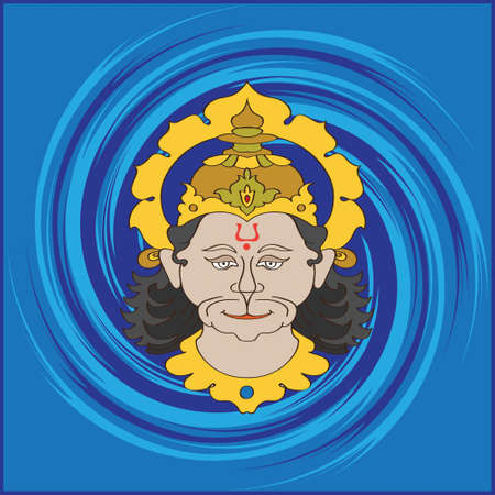 Hanuman The Hindu Ape (Monkey) God Vector Artのイラスト素材
