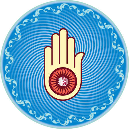 Jain Emblem, Flag, Swastica Vector Artのイラスト素材