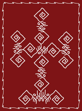 Folk, Tribal Design, Motif, Wall Painting Vector Artのイラスト素材