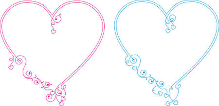 Love, Heart Frame Border Design Vector Artのイラスト素材