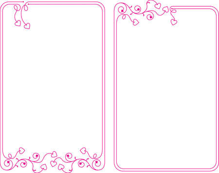 Love, Heart Frame Border Design Vector Artのイラスト素材
