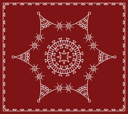 Folk, Tribal Design, Motif, Wall Painting Vector Artのイラスト素材