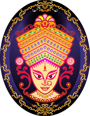 Durga Goddess of Power Vector Artのイラスト素材
