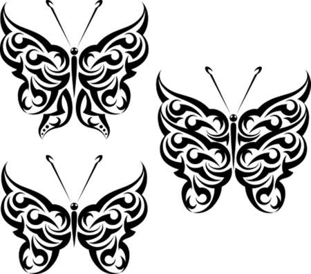 Tattoo Butterfly Design Vector Artのイラスト素材
