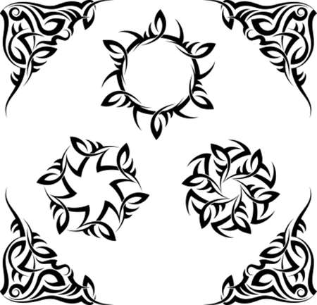 Tattoo Sun, Flame Tribal Design Vector Artのイラスト素材