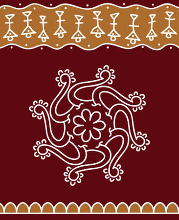 Folk, Tribal Design, Motif, Wall Painting Vector Artのイラスト素材