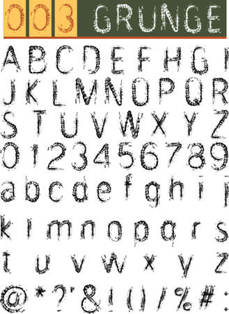 Grunge Alphabet, Font Set Vector Artのイラスト素材