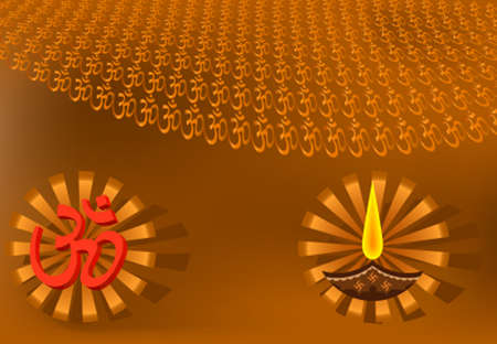 Aum (Om) The Holy Motif Vector Artのイラスト素材