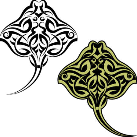 Tattoo Stingray Design Vector Artのイラスト素材