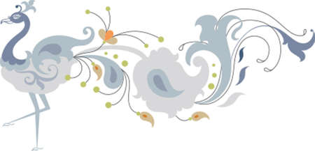 Peacock Artistic Hand Drawn Vector Artのイラスト素材