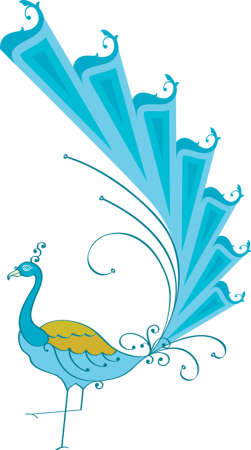 Peacock Artistic Hand Drawn Vector Artのイラスト素材