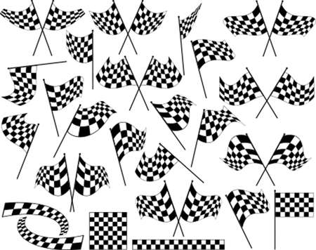 Race Flag Various Designs, Vinyl Ready Vector Artのイラスト素材