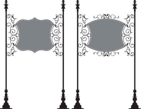 Wrought Iron Signage Vector Artのイラスト素材