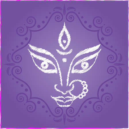 Durga Goddess of Power Vector Artのイラスト素材