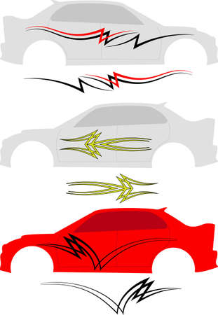 Vehicle Graphics, Stripe : Vinyl Ready Vector Artのイラスト素材
