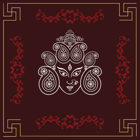 Durga Goddess of Power Vector Artのイラスト素材