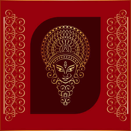 Durga Goddess of Power Vector Artのイラスト素材