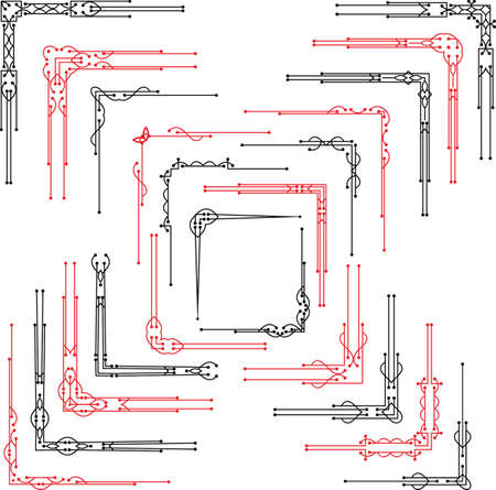 Corner Design Ornamental Set Vector Artのイラスト素材