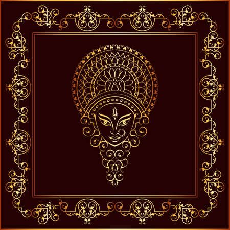 Durga Goddess of Power Vector Artのイラスト素材