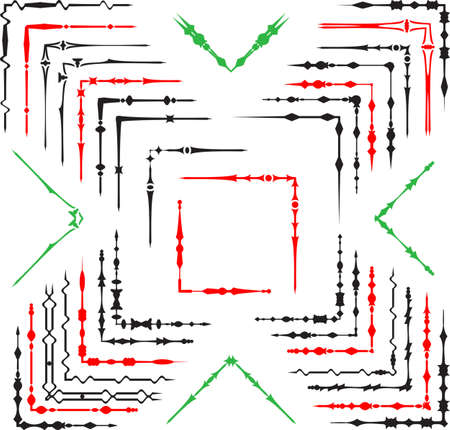 Corner Design Ornamental Set Vector Artのイラスト素材